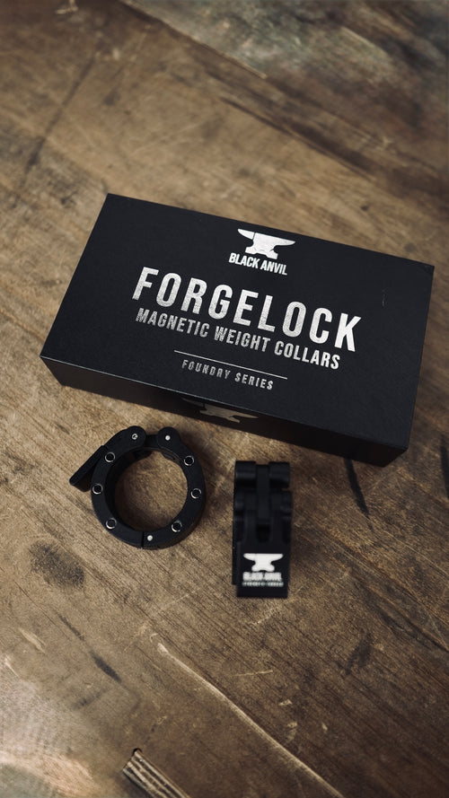 Black Anvil ForgeLock magnetic weight collars with retail packaging