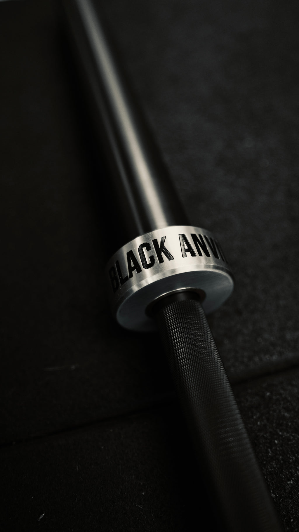 Black Anvil Foundry Series Bar engraved collar and knurl detail