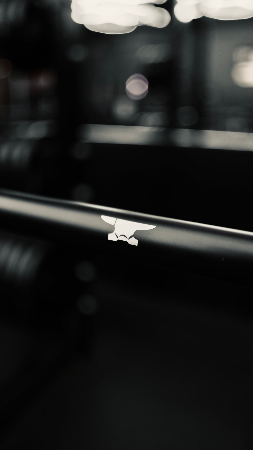 Black Anvil Foundry Series Bar shaft anvil logo detail